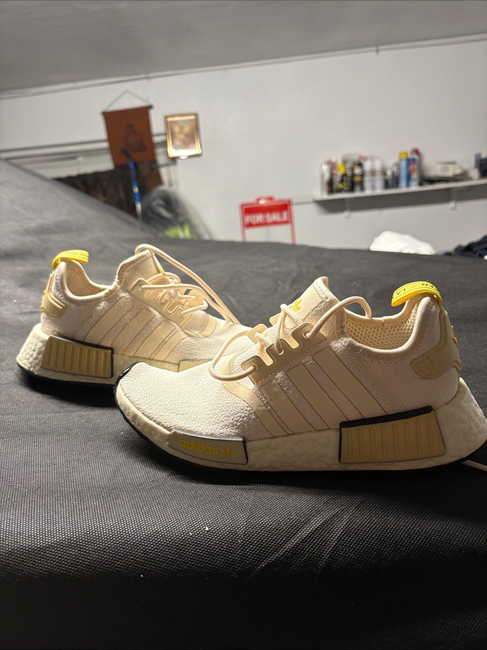 adidas Cream and Yellow NMD R1 Trainers